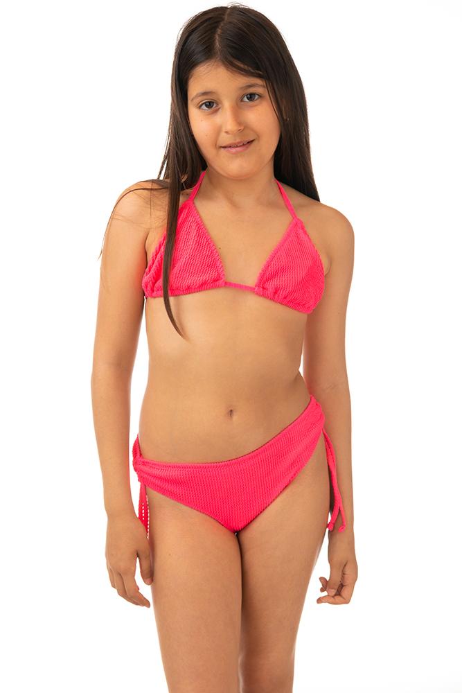 BIKINI TRIANGOLO BAMBINA FUCSIA FJ24-0900 FF FXXK
